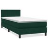 vidaXL Sommier &agrave; lattes de lit et matelas et LED vert fonc&eacute; 90x220 cm velours