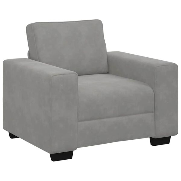 vidaXL Fauteuil Gris clair 100x77x82 cm Velours