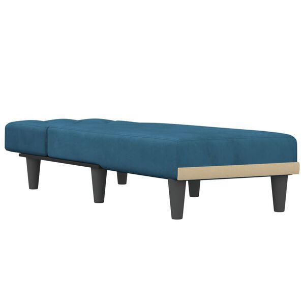vidaXL Chaise longue bleu velours