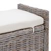 vidaXL Banc de rangement avec coussin Gris 110 x 40 x 50 cm Rotin