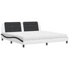 vidaXL Lit avec matelas Zadar blanc et noir 200x200 cm similicuir