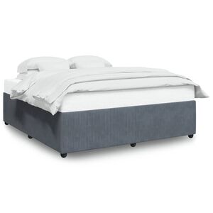 vidaXL Cadre de lit sans matelas gris fonc&eacute; 200x200 cm velours