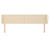 vidaXL Tête de lit avec oreilles Crème 203x23x78/88 cm Tissu