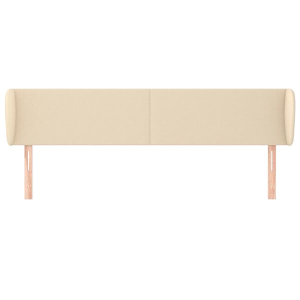vidaXL Tête de lit avec oreilles Crème 203x23x78/88 cm Tissu