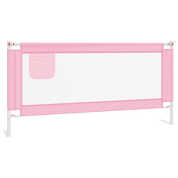 vidaXL Barri&egrave;re de s&eacute;curit&eacute; de lit d'enfant Rose 190x25 cm Tissu