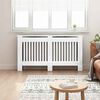 vidaXL Cache-Radiateur Blanc brillant 152 x 19 x 81,5 cm
