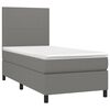 vidaXL Sommier &agrave; lattes de lit avec matelas Gris fonc&eacute; 80x200 cm Tissu