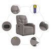 vidaXL Fauteuil de massage inclinable Taupe Tissu