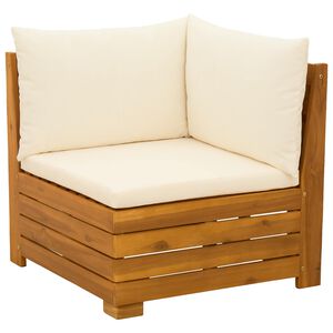 vidaXL Canap&eacute; d'angle de jardin Bois d'Acacia Massif Marron