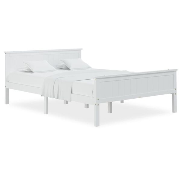 vidaXL Cadre de lit sans matelas blanc bois de pin massif 160x200 cm