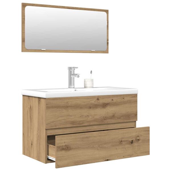 vidaXL Ensemble de meubles salle de bain 3 pcs bois d'ing&eacute;nierie