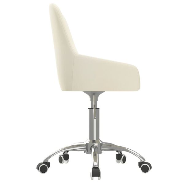 vidaXL Chaise pivotante de bureau Cr&egrave;me Tissu