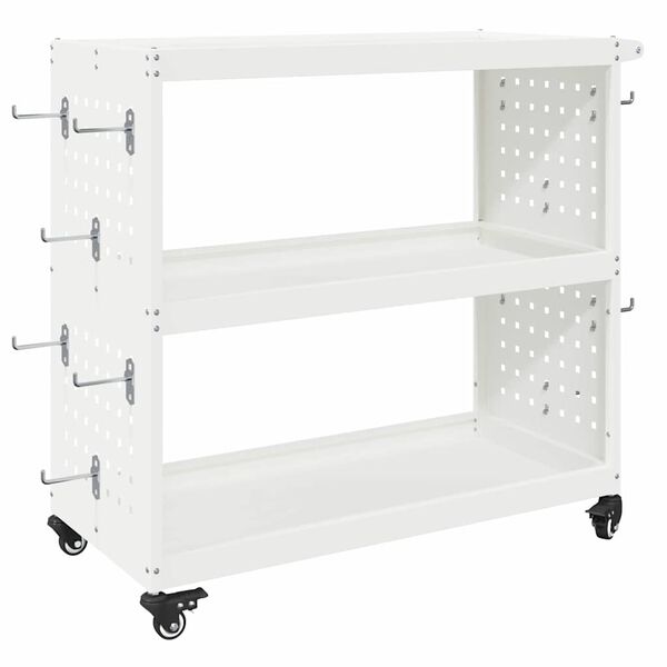 vidaXL Chariot à outils Blanc 75 x 35 x 73 cm Acier laminé à froid