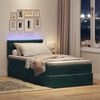 vidaXL Lit ottoman avec matelas et LED Vert fonc&eacute; 80x200cm velours