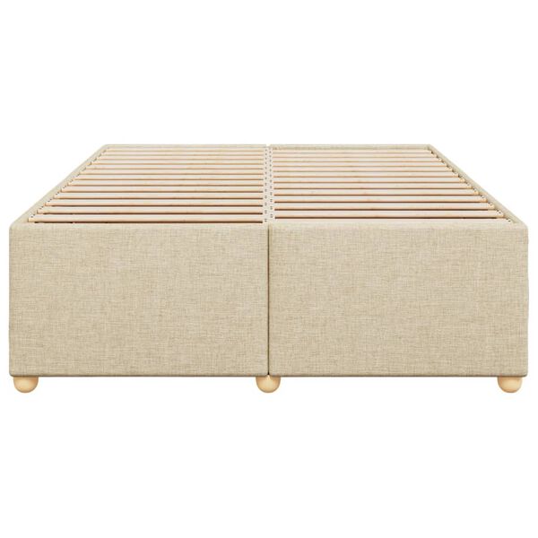 vidaXL Cadre de lit sans matelas crème 140x190 cm tissu