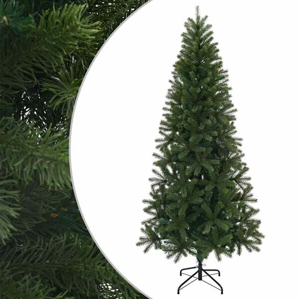 vidaXL Sapin de Noël artificiel Vert 210 cm PVC, PE et acier