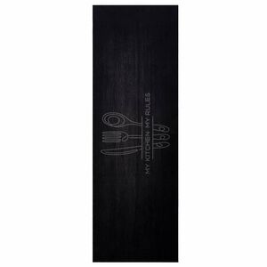 vidaXL Tapis de Cuisine Couverts Noir 180 x 60 cm Velours