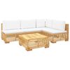 vidaXL Salon de jardin 5 pcs avec coussins Bois de teck solide