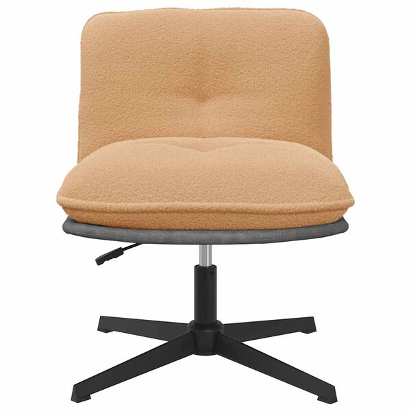 vidaXL Chaise pivotante de bureau beige boucl&eacute; comme de la laine tissu
