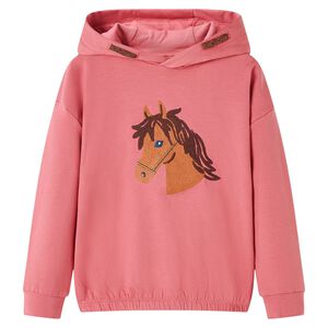 Sweat-shirt &agrave; capuche pour enfants rose ancien 104