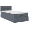 vidaXL Cadre de lit ottoman et matelas gris fonc&eacute; 90x200 cm velours