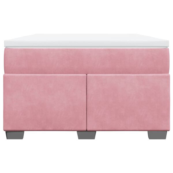 vidaXL Sommier &agrave; lattes de lit avec matelas Rose 120x200 cm Velours