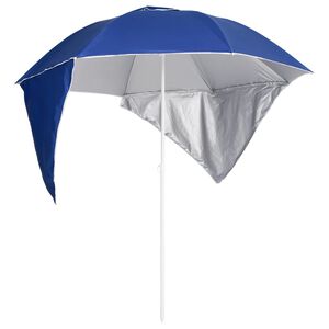 vidaXL Parasol de plage avec parois lat&eacute;rales bleu 215 cm
