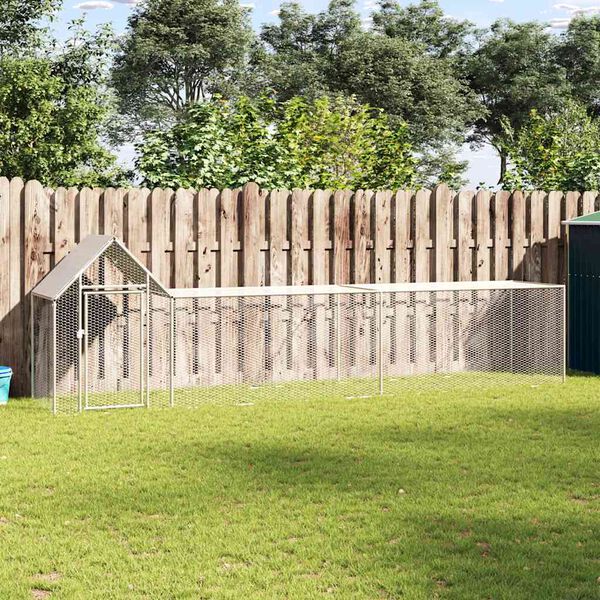 vidaXL Poulailler 5 x 1 x 1,5 m Acier galvanisé