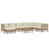 vidaXL Salon de jardin 9 pcs avec coussins Marron miel Bois de pin