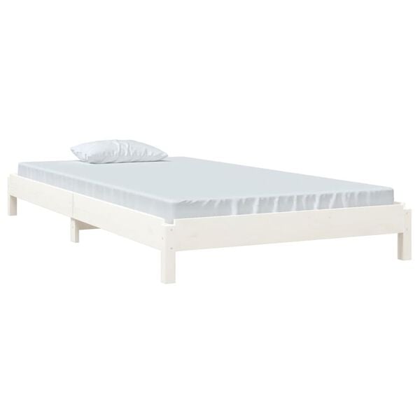 vidaXL Lit empilable sans matelas blanc 80x200 cm bois de pin massif