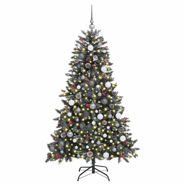 vidaXL Sapin de No&euml;l artificiel Vert 180 cm PVC, plastique et acier