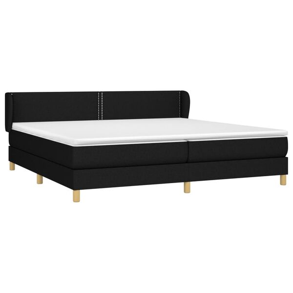 vidaXL Sommier &agrave; lattes de lit avec matelas Noir 200x200 cm Tissu