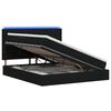 vidaXL Lit de rangement LED avec matelas Noir 160 x 200 cm Tissu