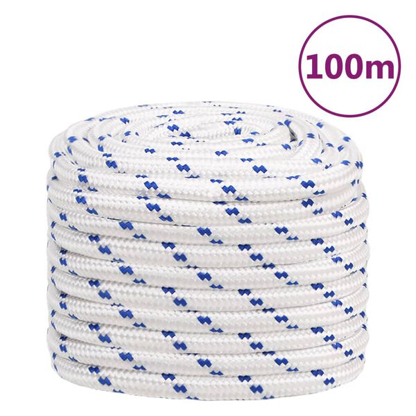vidaXL Corde de bateau Blanc 20 mm 100 m Polypropyl&egrave;ne