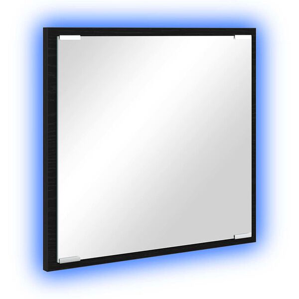 vidaXL Miroir de salle de bain LED Chêne noir 40 x 8,5 x 37 cm