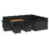 vidaXL Ensemble de canap&eacute; de jardin 13 pc 12-Nombre de places Noir