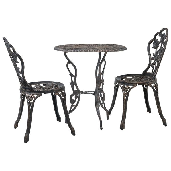 vidaXL Salon de bistro 3 pcs Aluminium coul&eacute;
