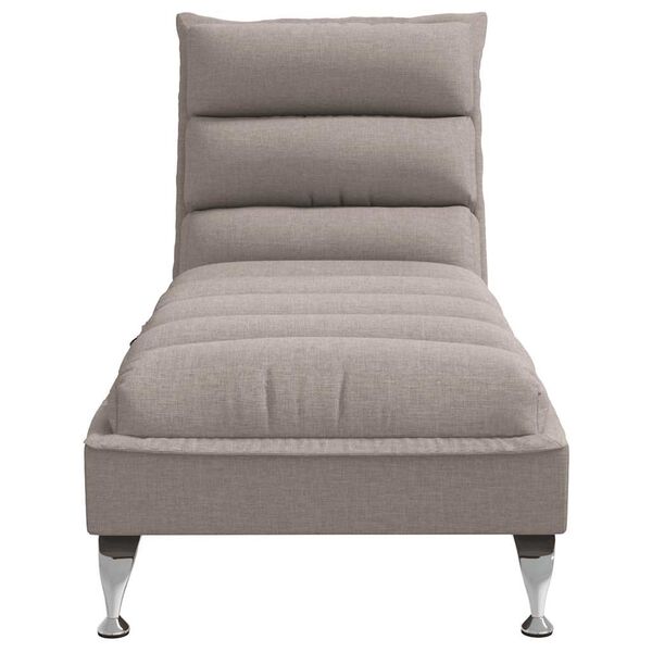 vidaXL Chaise longue de massage avec coussins taupe tissu