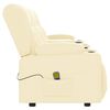 vidaXL Fauteuil inclinable et porte-gobelets 4 places crème similicuir