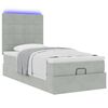 vidaXL Cadre de lit ottoman avec matelas gris clair 80x200 cm velours