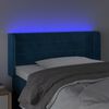 vidaXL T&ecirc;te de lit &agrave; LED Bleu fonc&eacute; 83x16x78/88 cm Velours