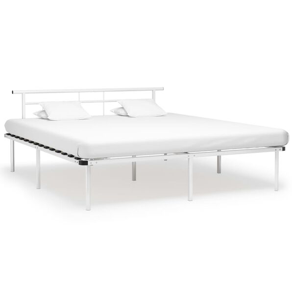 vidaXL Cadre de lit sans matelas blanc métal 180x200 cm
