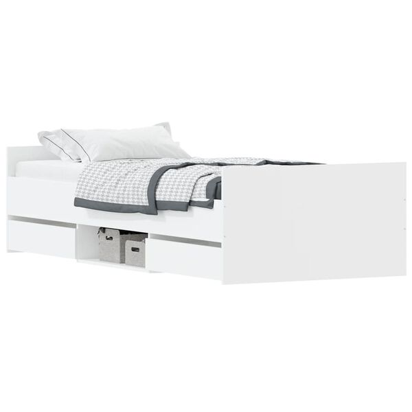 vidaXL Cadre de lit sans matelas blanc 90x190 cm