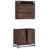 vidaXL Ensemble de meubles de salle de bain 2 pcs Chêne marron