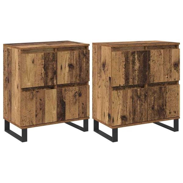 vidaXL Buffet 2 pcs Bois ancien 60 x 35 x 70 cm