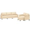 vidaXL Ensemble de canapés 3 pcs avec coussins Crème Tissu