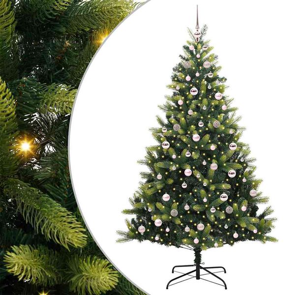 vidaXL Arbre de No&euml;l artificiel en silicone flexible 300 LEDs 210 cm
