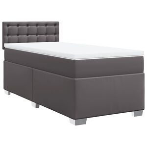 vidaXL Sommier &agrave; lattes de lit avec matelas Gris 80x200 cm Similicuir