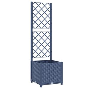 vidaXL Jardini&egrave;re de jardin avec treillis Bleu Gris 40x40x136 cm PP