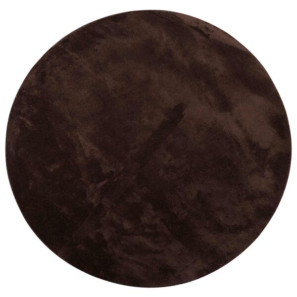 vidaXL Tapis de surface Rond HUARTE Marron &Oslash; 200 CM Polyester